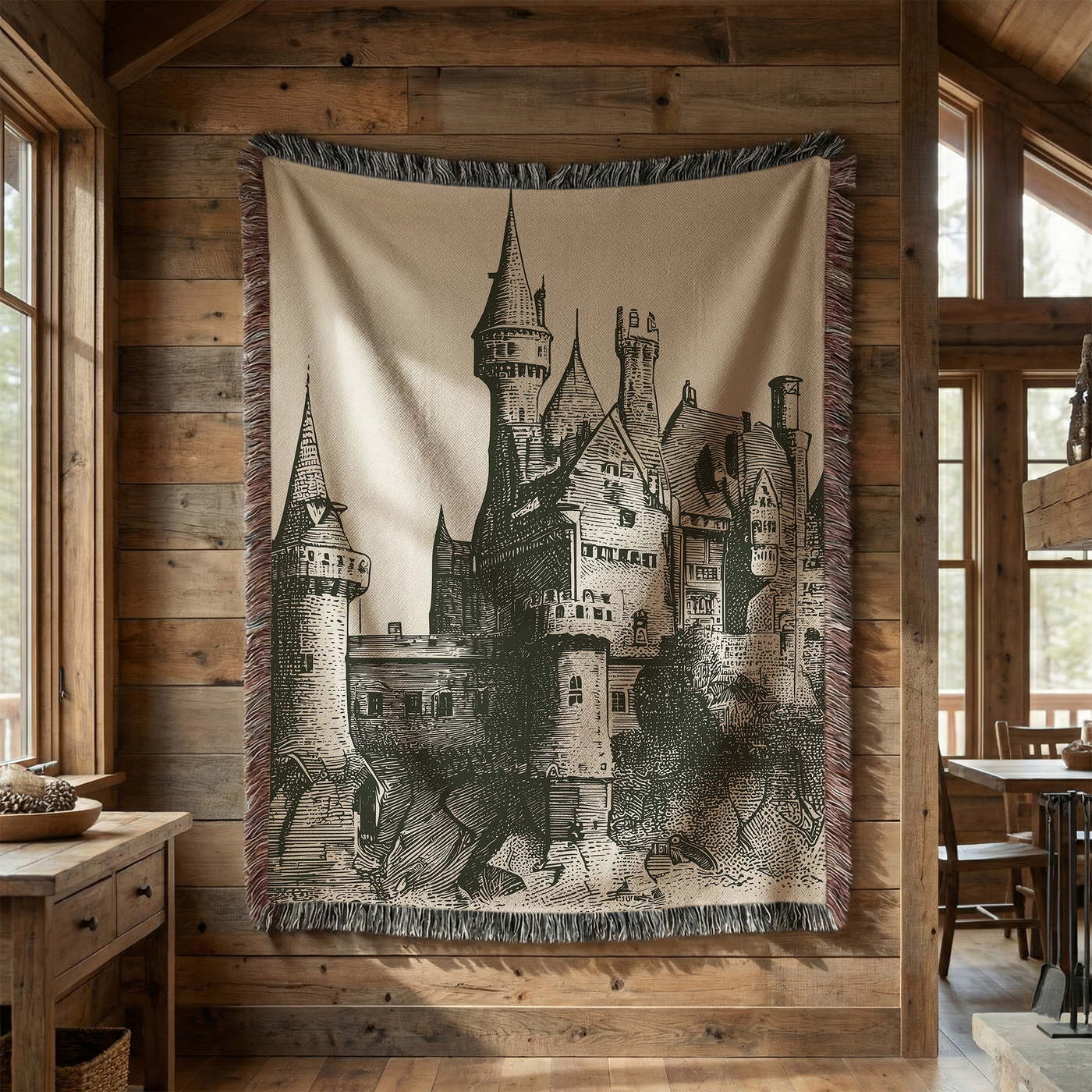 Mystery Castle Woven Throw Blanket