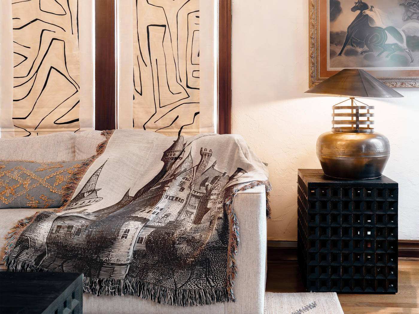 Mystery Castle Woven Throw Blanket