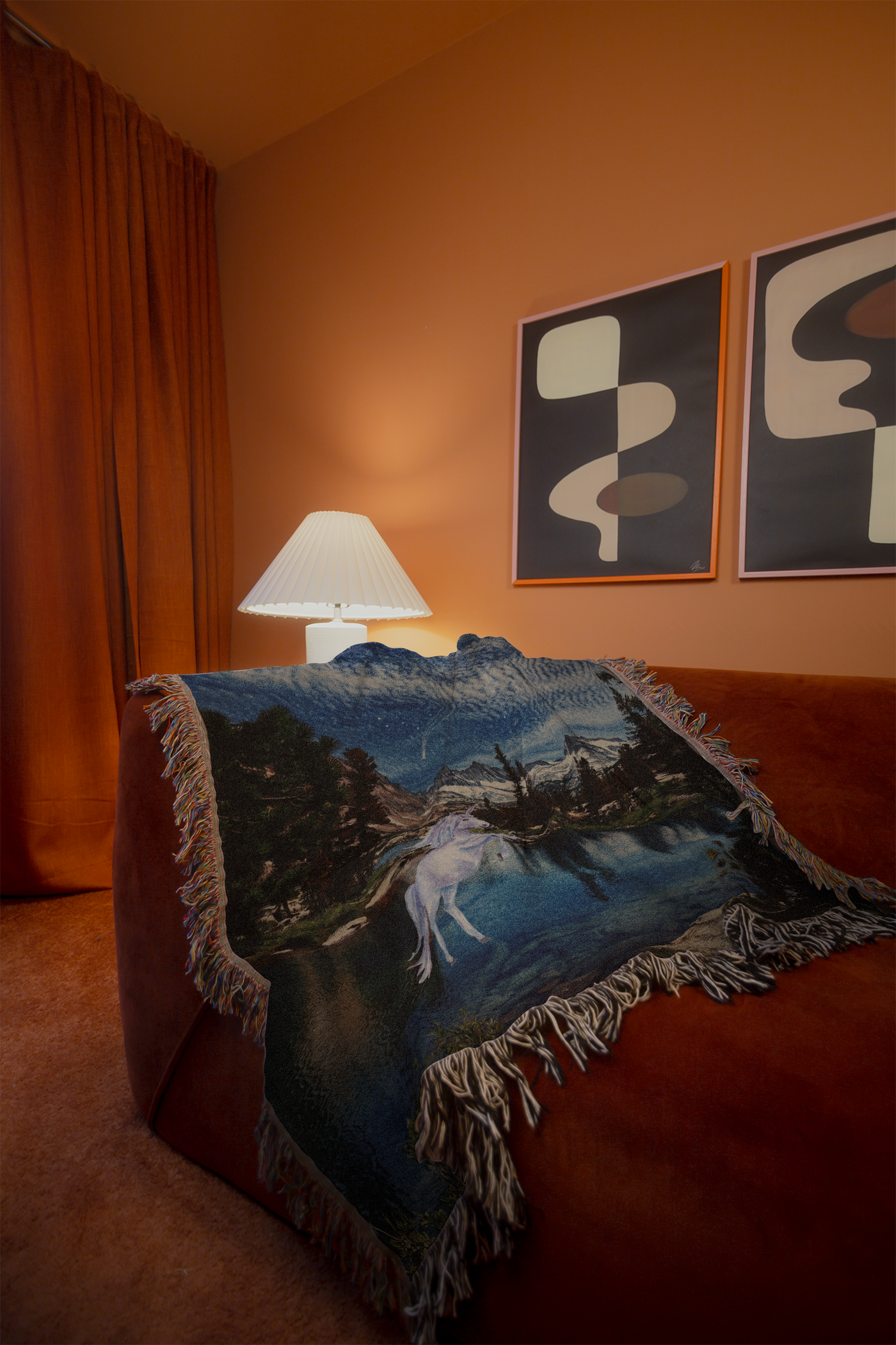 Unicorn Lake Woven Throw Blanket