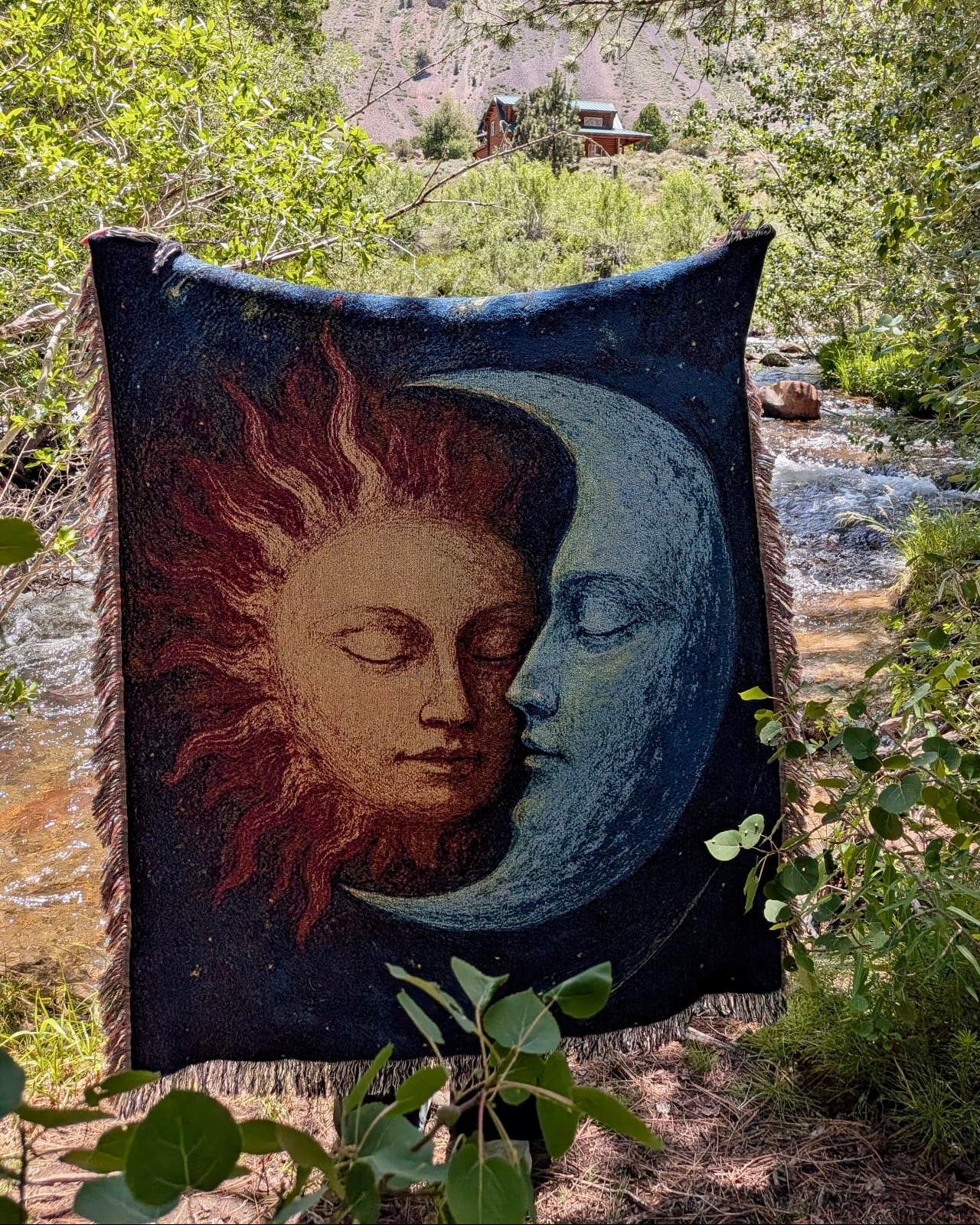 Sun and Moon Woven Throw Blanket