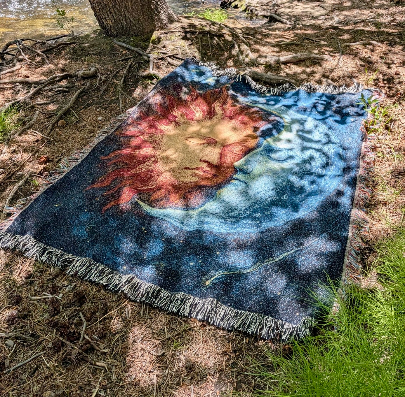 Sun and Moon Woven Throw Blanket