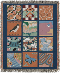 Whimsical Tile Woven Throw Blanket