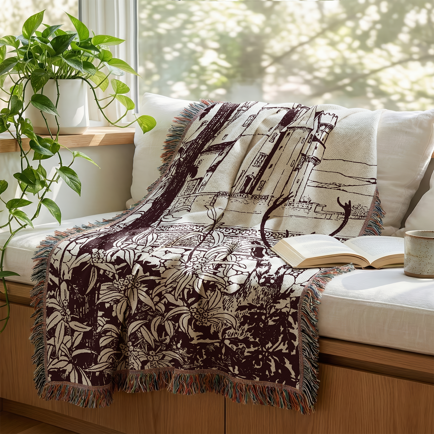 Curious Stag Woven Throw Blanket