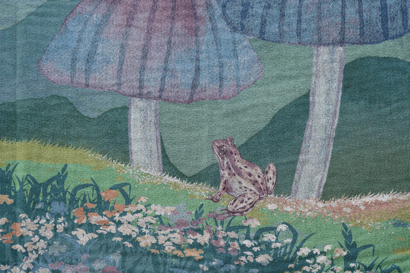 Mushroom Meadow Woven Throw Blanket