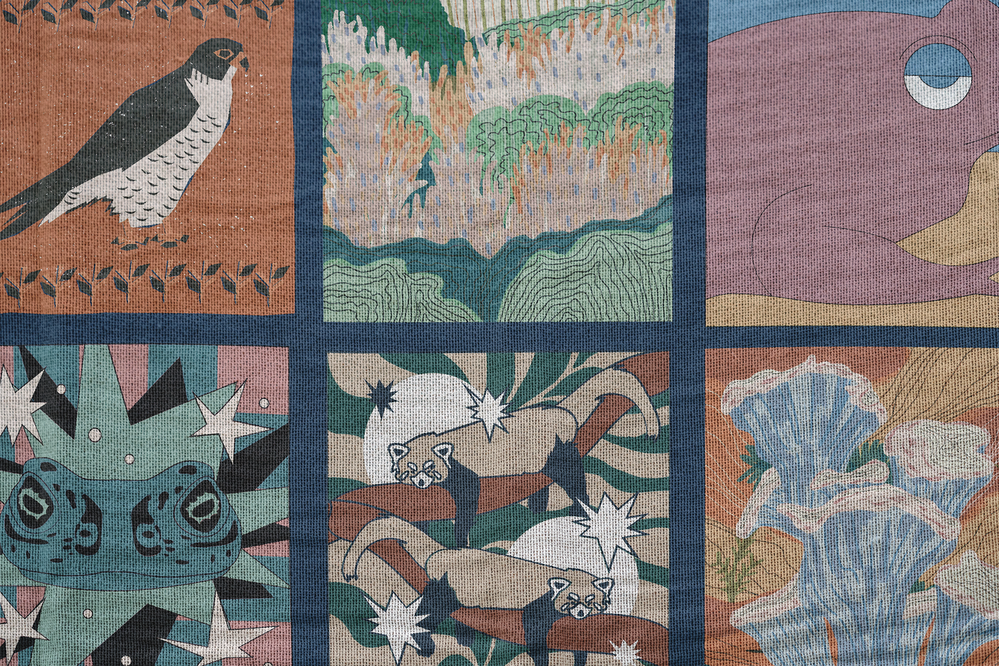 Whimsical Tile Woven Throw Blanket