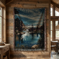 Unicorn Lake Woven Throw Blanket