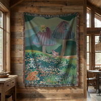 Mushroom Meadow Woven Throw Blanket