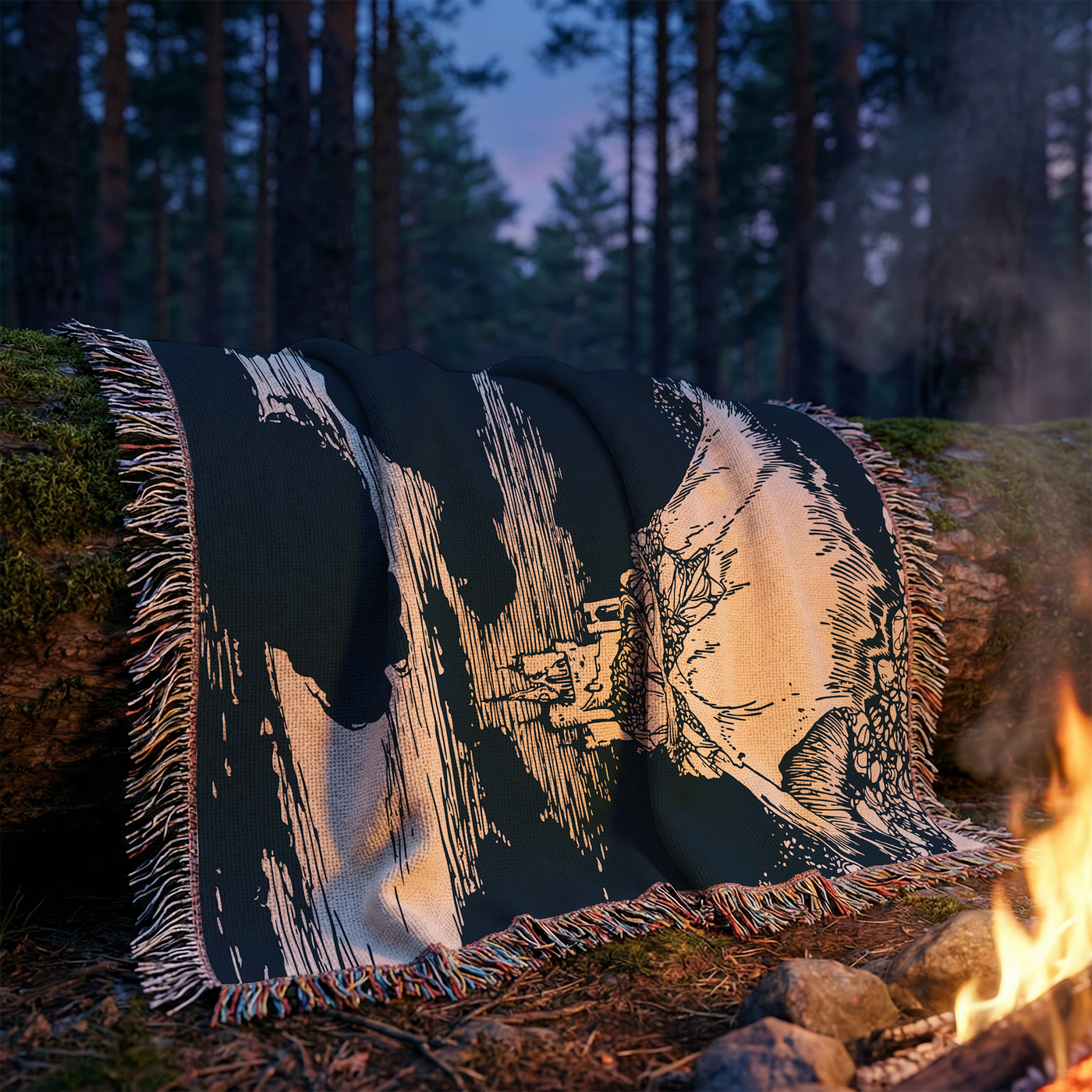 Gothic Castle Woven Throw Blanket