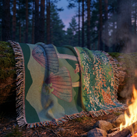 Mushroom Meadow Woven Throw Blanket