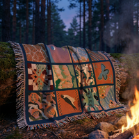 Whimsical Tile Woven Throw Blanket