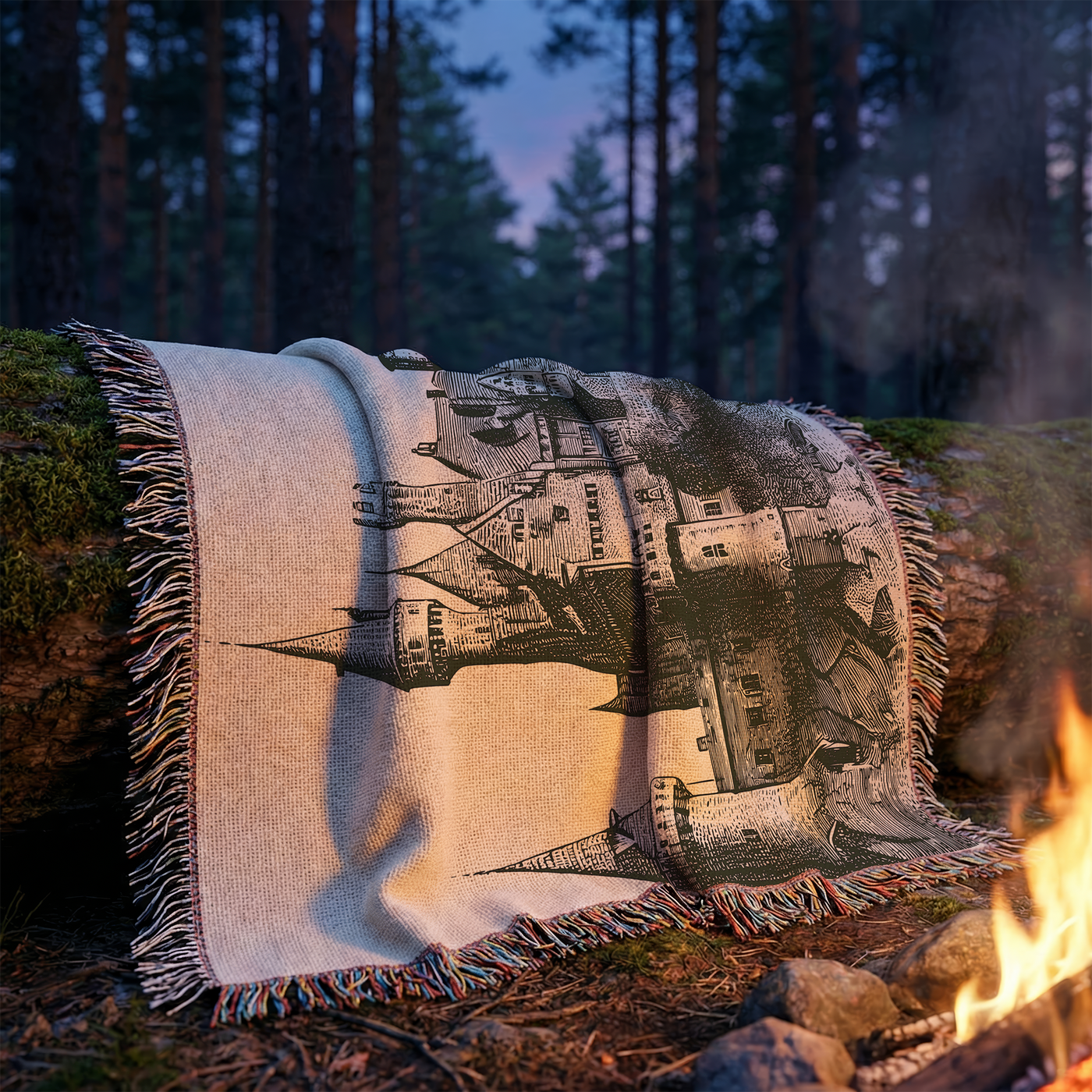 Mystery Castle Woven Throw Blanket