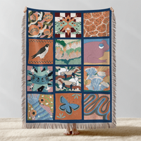 Whimsical Tile Woven Throw Blanket