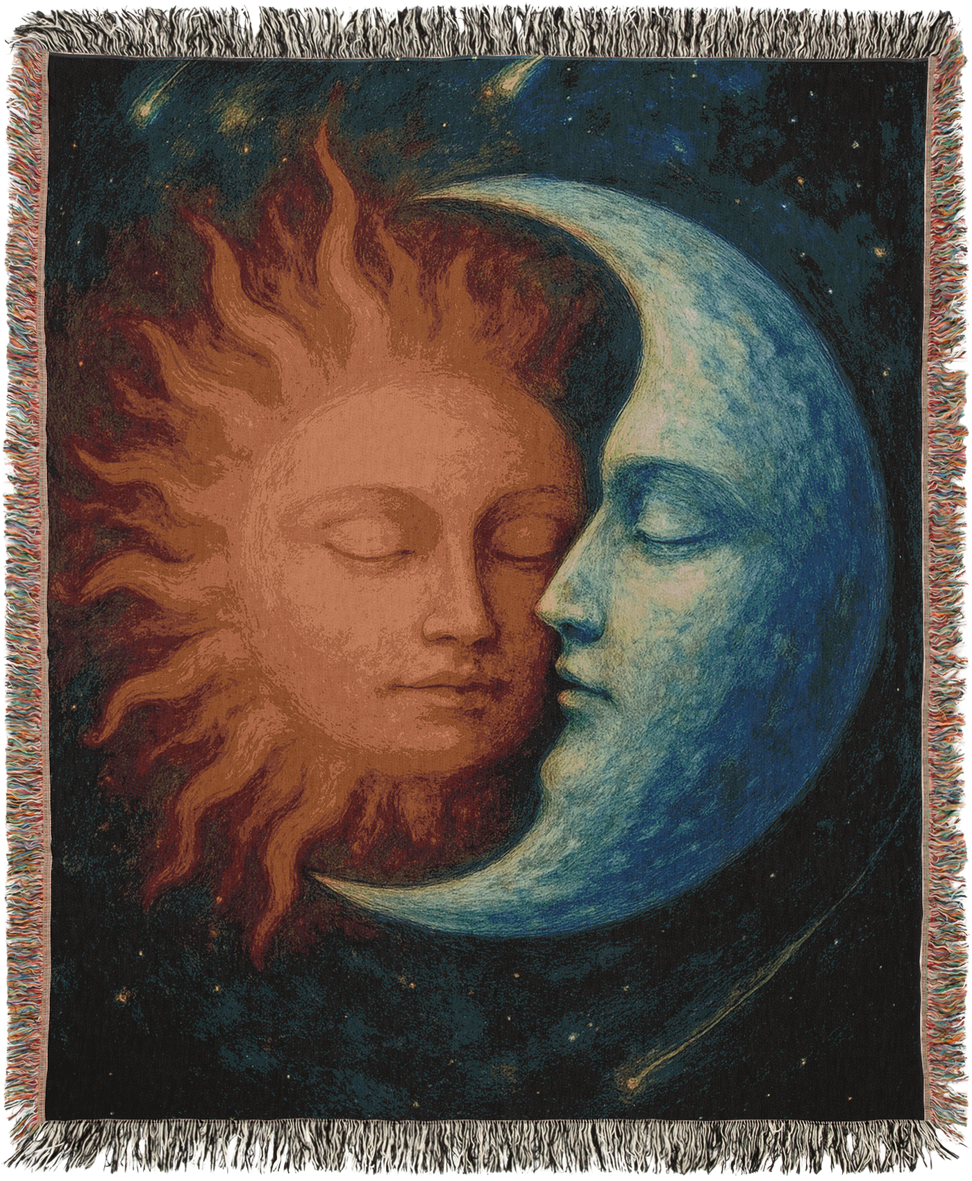 Sun and Moon Woven Throw Blanket