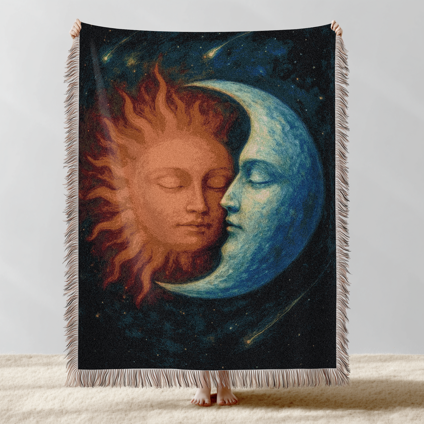 Sun and Moon Woven Throw Blanket