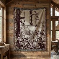 Curious Stag Woven Throw Blanket
