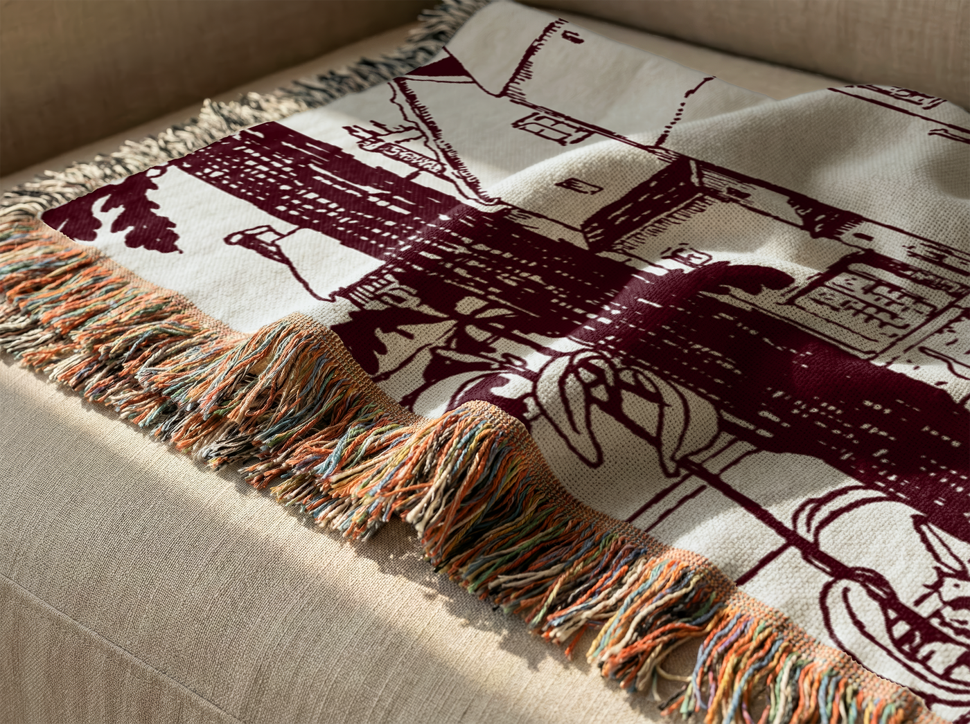 Curious Stag Woven Throw Blanket