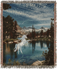 Unicorn Lake Woven Throw Blanket