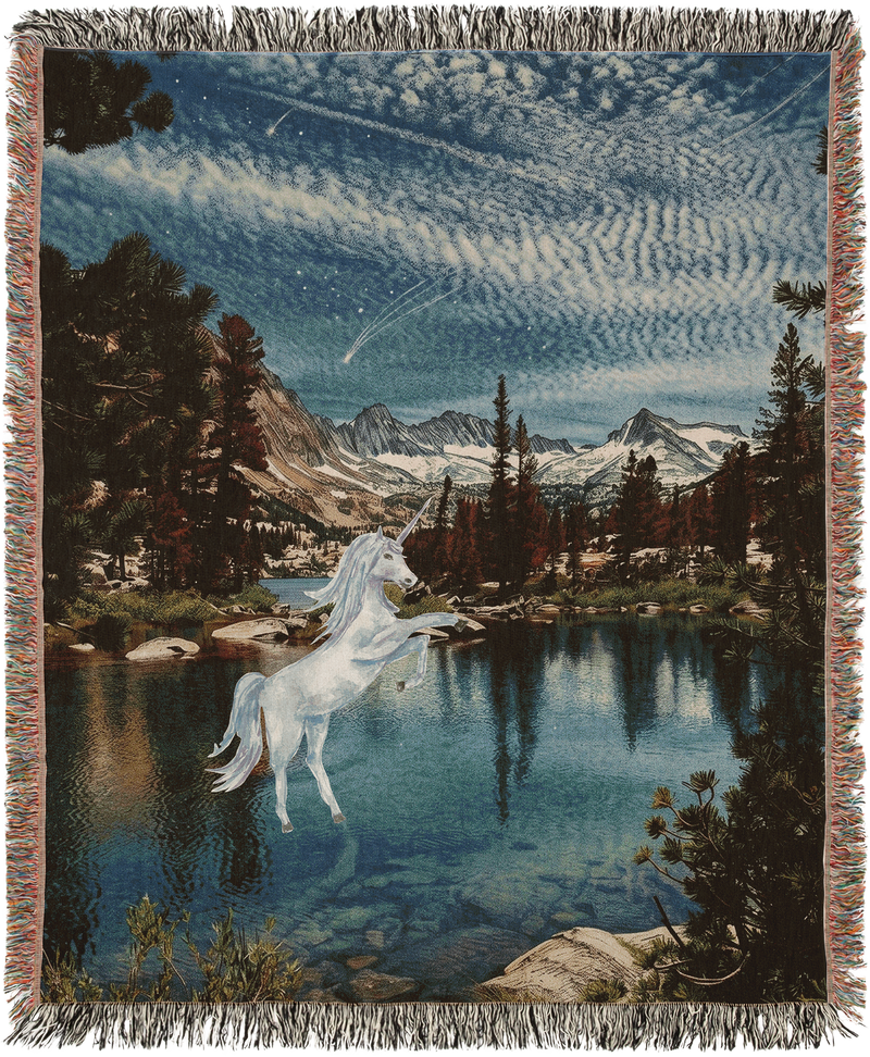 Unicorn Lake Woven Throw Blanket