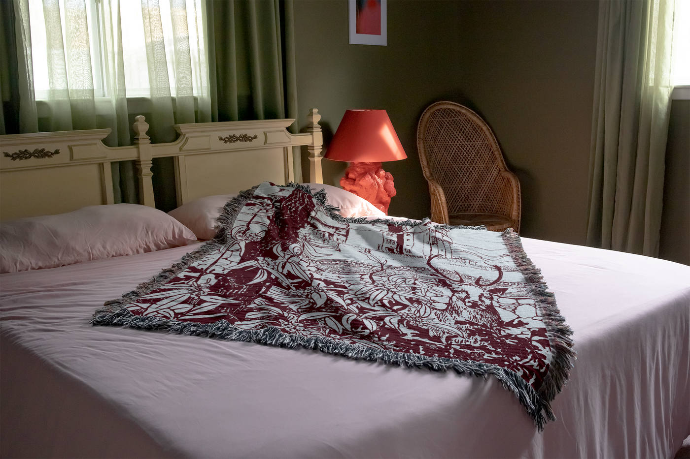 Curious Stag Woven Throw Blanket