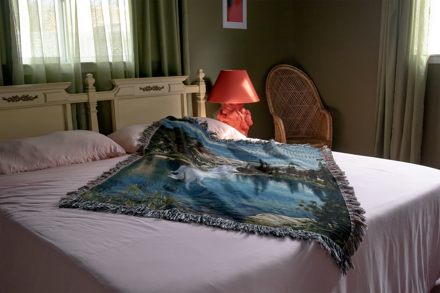 Unicorn Lake Woven Throw Blanket