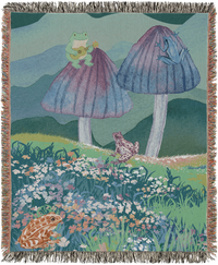 Mushroom Meadow Woven Throw Blanket